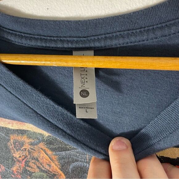 Next Level Apparel Kids Horror Scope Short Sleeve Gray Tee Size L - Picture 3 of 7